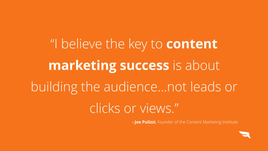 Content marketing is a audience first and product second approach