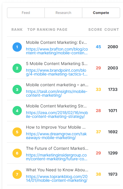 competitor analysis with top 20 pages