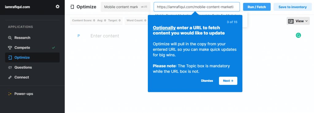 optimize the site content