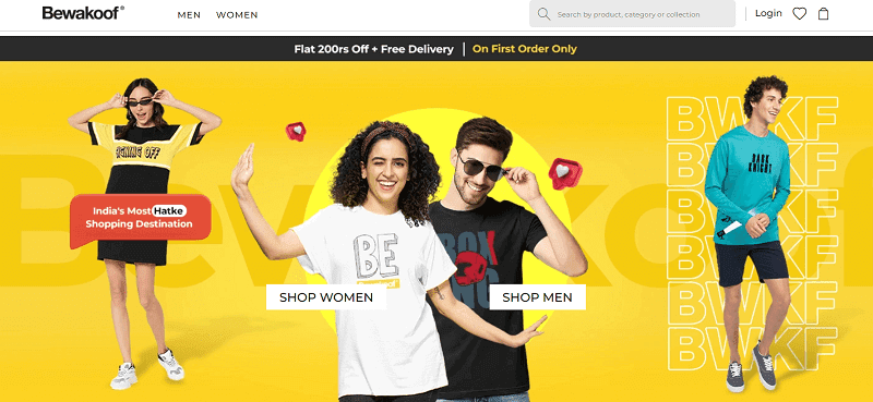 bewakoof home page